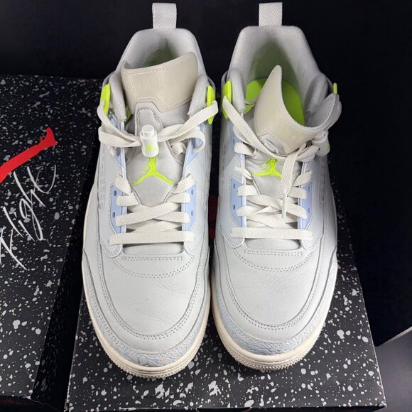 Air Jordan Spizike Low Sneaker Bundle White/University Blue & Grey/Yellow Size 1 - Picture 11 of 16